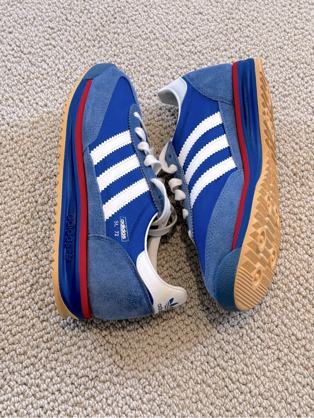 New adidas Kids SL 72 RS J Sneakers in Royal Blue, White & Red Accent - Picture 4 of 6